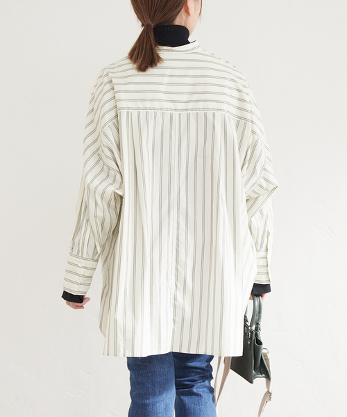 JOURNAL STANDARD（ジャーナルスタンダード）の「フロントブザムポンチョシャツ（シャツ/ブラウス・レディース・ベージュ系その他/ホワイト/ブラウン/ホワイト系その他・FREE）」の13枚目の写真