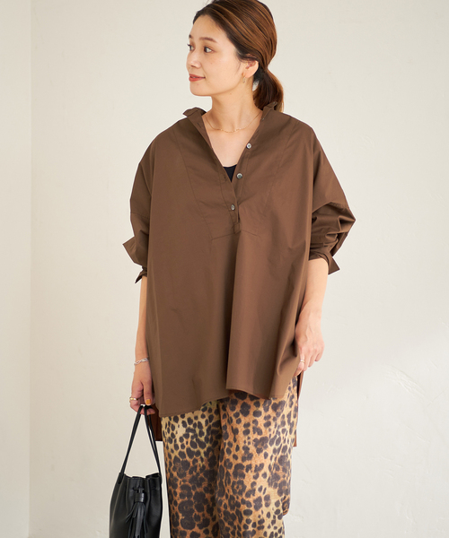 JOURNAL STANDARD（ジャーナルスタンダード）の「フロントブザムポンチョシャツ（シャツ/ブラウス・レディース・ベージュ系その他/ホワイト/ブラウン/ホワイト系その他・FREE）」の16枚目の写真