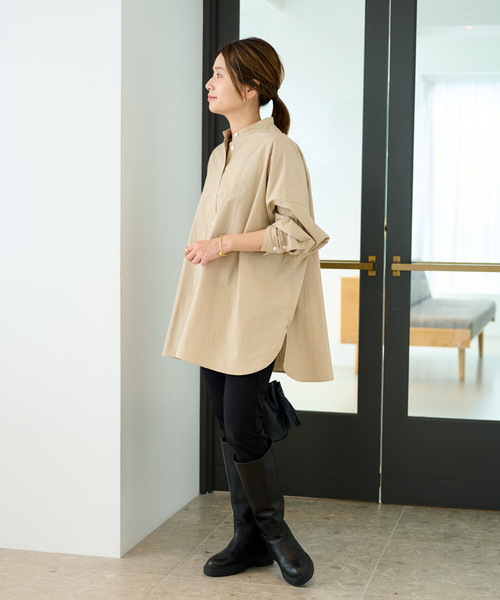 JOURNAL STANDARD（ジャーナルスタンダード）の「フロントブザムポンチョシャツ（シャツ/ブラウス・レディース・ベージュ系その他/ホワイト/ブラウン/ホワイト系その他・FREE）」の19枚目の写真