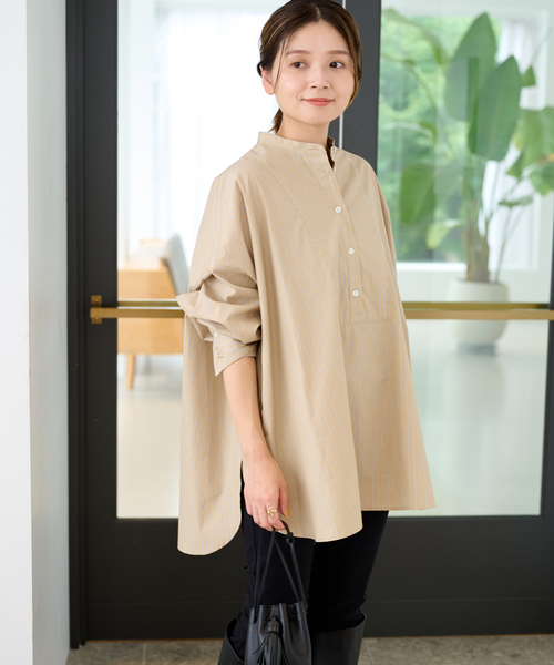 JOURNAL STANDARD（ジャーナルスタンダード）の「フロントブザムポンチョシャツ（シャツ/ブラウス・レディース・ベージュ系その他/ホワイト/ブラウン/ホワイト系その他・FREE）」の20枚目の写真