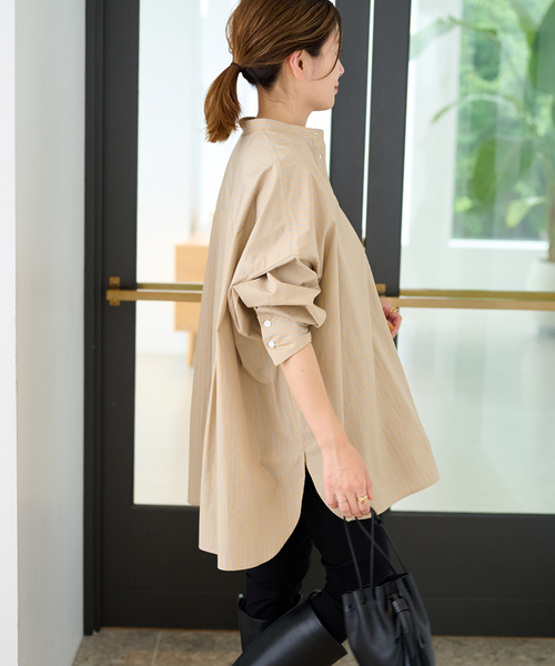 JOURNAL STANDARD（ジャーナルスタンダード）の「フロントブザムポンチョシャツ（シャツ/ブラウス・レディース・ベージュ系その他/ホワイト/ブラウン/ホワイト系その他・FREE）」の21枚目の写真