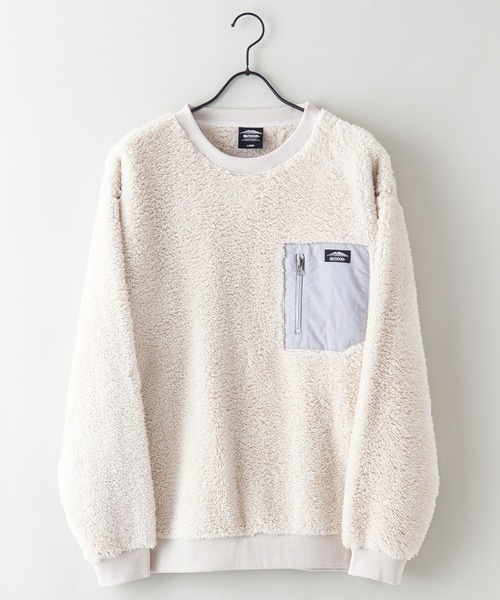 OUTDOOR PRODUCTS(アウトドアプロダクツ)の「【OUTDOOR PRODUCTS/アウトドアプロダクツ】防風ボアトレーナー クルーネック ワンポイントブランドロゴ(スウェット・メンズ・グレー/ベージュ/アイボリー/ブラック・LARGE/X-LARGE/MEDIUM)」の9枚目の写真