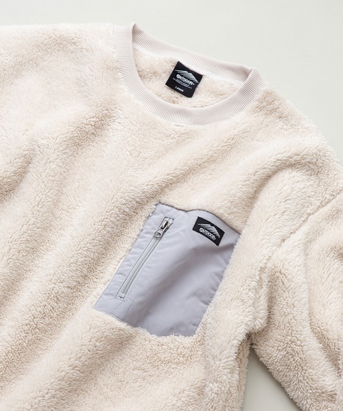 OUTDOOR PRODUCTS(アウトドアプロダクツ)の「【OUTDOOR PRODUCTS/アウトドアプロダクツ】防風ボアトレーナー クルーネック ワンポイントブランドロゴ(スウェット・メンズ・グレー/ベージュ/アイボリー/ブラック・LARGE/X-LARGE/MEDIUM)」の10枚目の写真