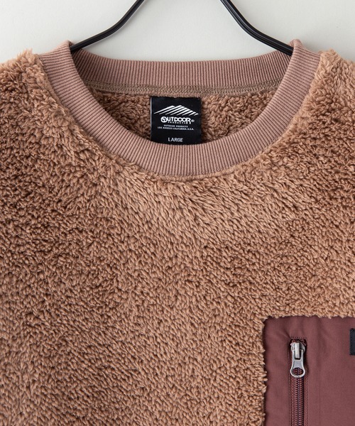 OUTDOOR PRODUCTS(アウトドアプロダクツ)の「【OUTDOOR PRODUCTS/アウトドアプロダクツ】防風ボアトレーナー クルーネック ワンポイントブランドロゴ(スウェット・メンズ・グレー/ベージュ/アイボリー/ブラック・LARGE/X-LARGE/MEDIUM)」の11枚目の写真