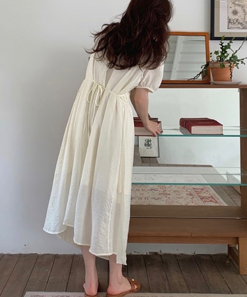 Cham.（チャム）の「カシュクールギャザーワンピース（ワンピース・レディース・アイボリー・F）」の4枚目の写真