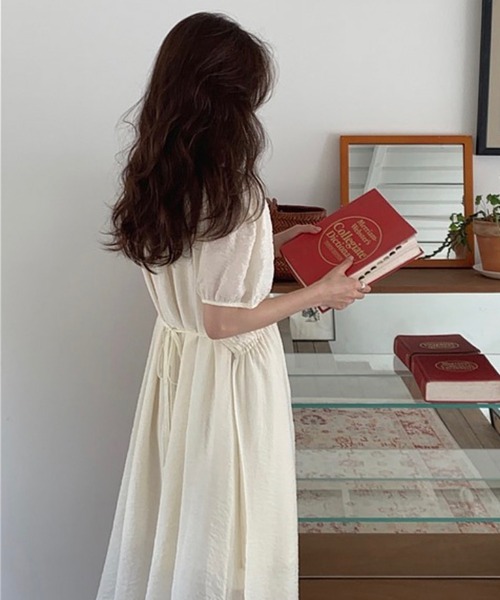 Cham.（チャム）の「カシュクールギャザーワンピース（ワンピース・レディース・アイボリー・F）」の5枚目の写真