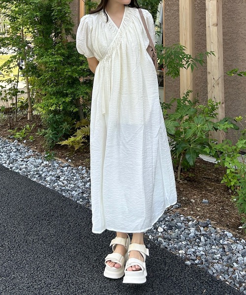Cham.（チャム）の「カシュクールギャザーワンピース（ワンピース・レディース・アイボリー・F）」の16枚目の写真