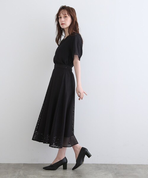 INDIVI（インディヴィ）の「◇メッシュレーストップス（Tシャツ