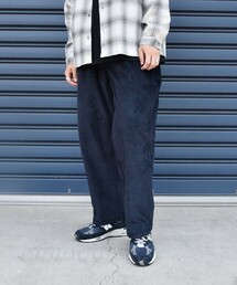 【SHIPS any別注】HELLO FOX: コーデュロイ ワイド テーパード パンツ◇