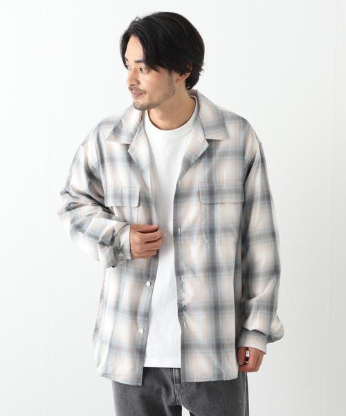 JOURNAL STANDARD(ジャーナルスタンダード)の「メンリヨセル ツイル H/S CPO(シャツ/ブラウス・メンズ・ベージュ/ネイビー/ラスタ・MEDIUM/LARGE)」の1枚目の写真