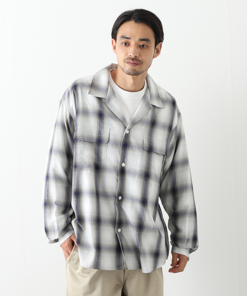 JOURNAL STANDARD(ジャーナルスタンダード)の「メンリヨセル ツイル H/S CPO(シャツ/ブラウス・メンズ・ベージュ/ネイビー/ラスタ・MEDIUM/LARGE)」の2枚目の写真