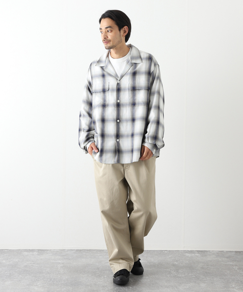JOURNAL STANDARD(ジャーナルスタンダード)の「メンリヨセル ツイル H/S CPO(シャツ/ブラウス・メンズ・ベージュ/ネイビー/ラスタ・MEDIUM/LARGE)」の4枚目の写真