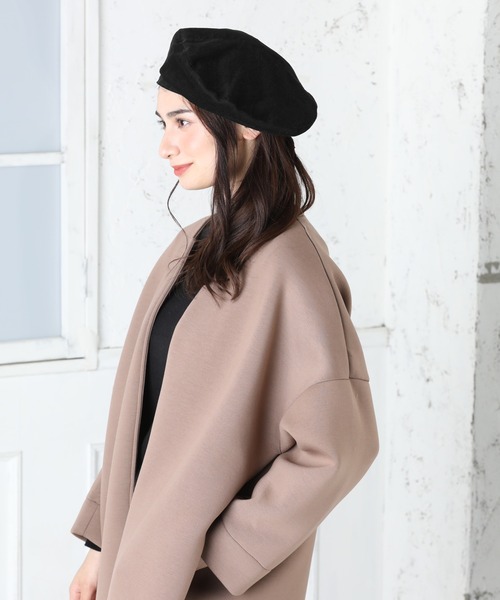 QUEENHEAD（クイーンヘッド）の「コーデュロイ ハンティングベレー帽（ハンチング/ベレー帽・レディース・ブラック/ライトブラウン/ライトベージュ・FREE）」の7枚目の写真