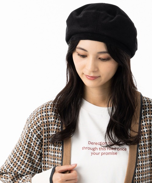 QUEENHEAD（クイーンヘッド）の「コーデュロイ ハンティングベレー帽（ハンチング/ベレー帽・レディース・ブラック/ライトブラウン/ライトベージュ・FREE）」の10枚目の写真