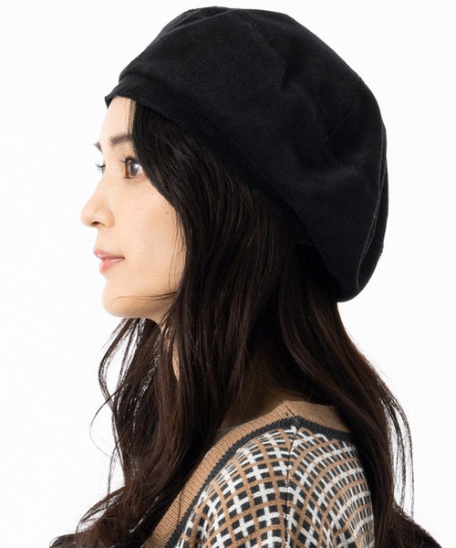 QUEENHEAD（クイーンヘッド）の「コーデュロイ ハンティングベレー帽（ハンチング/ベレー帽・レディース・ブラック/ライトブラウン/ライトベージュ・FREE）」の9枚目の写真