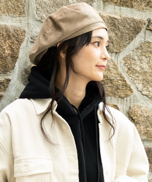 QUEENHEAD（クイーンヘッド）の「コーデュロイ ハンティングベレー帽（ハンチング/ベレー帽・レディース・ブラック/ライトブラウン/ライトベージュ・FREE）」の15枚目の写真