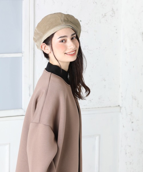 QUEENHEAD（クイーンヘッド）の「コーデュロイ ハンティングベレー帽（ハンチング/ベレー帽・レディース・ブラック/ライトブラウン/ライトベージュ・FREE）」の13枚目の写真