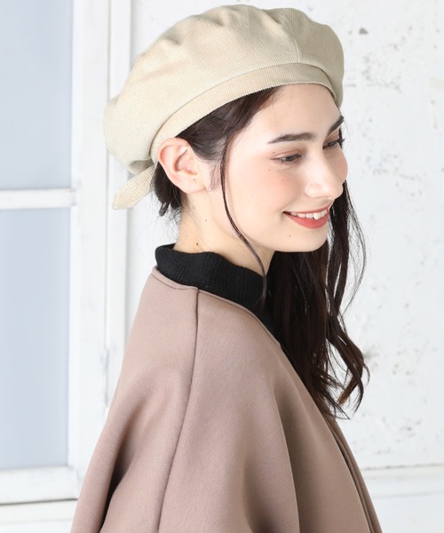 QUEENHEAD（クイーンヘッド）の「コーデュロイ ハンティングベレー帽（ハンチング/ベレー帽・レディース・ブラック/ライトブラウン/ライトベージュ・FREE）」の22枚目の写真