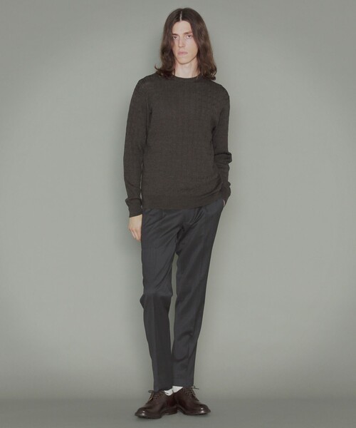 MACKINTOSH LONDON（マッキントッシュ ロンドン）の「ケーブルクルーネックニット（ニット/セーター・メンズ・グレー系その他2/ブラウン系その他7/ダークネイビー・XL/M/L）」の6枚目の写真