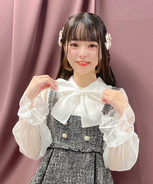 ROJITA(ロジータ)の「シアースリーブツイードワンピース(ワンピース・レディース・ブラック/ホワイト/グレー・FREE)」の10枚目の写真