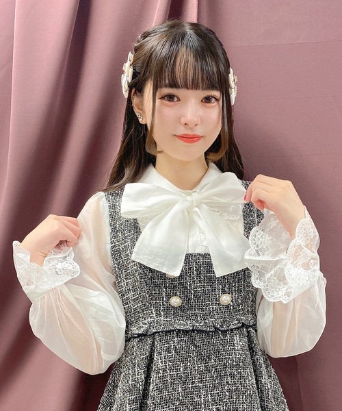 ROJITA(ロジータ)の「シアースリーブツイードワンピース(ワンピース・レディース・ブラック/ホワイト/グレー・FREE)」の12枚目の写真