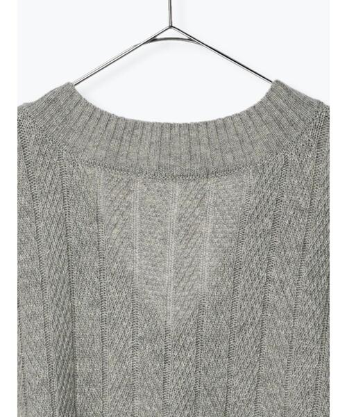 sm2rhythm（サマンサモスモスリズム）の「柄編みニットベスト（ベスト・レディース・ホワイト/ネイビー/グレー・ﾌﾘ-）」の9枚目の写真