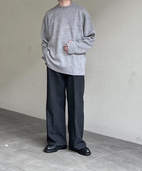 美品❤︎MORABITO ウール ニット 切替 ブルゾン オーバーサイズ ネイビー ブルゾン（ウール・ニット）ファッション通販 - ZOZOTOWN