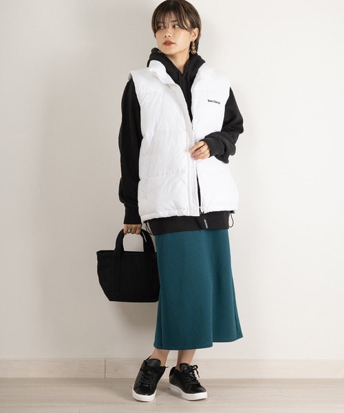 BEN DAVIS（ベンデイビス）の「【BENDAVIS／ベンデイビス】PUFER BEST/ロゴワンポイント中綿ベスト/フェイクダウンベスト（ダウンベスト・メンズ・ホワイト/ブラック・M/L/XL）」の11枚目の写真