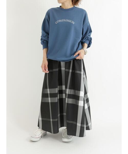 Samansa Mos2 blue（サマンサモスモスブルー）の「刺繍ロゴスウェット（Tシャツ/カットソー・レディース・ベージュ/オフホワイト/ブルー/グリーン・ﾌﾘ-）」の5枚目の写真