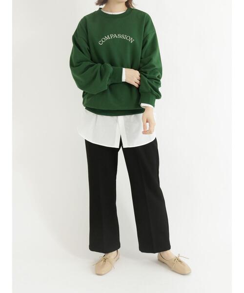 Samansa Mos2 blue（サマンサモスモスブルー）の「刺繍ロゴスウェット（Tシャツ/カットソー・レディース・ベージュ/オフホワイト/ブルー/グリーン・ﾌﾘ-）」の8枚目の写真