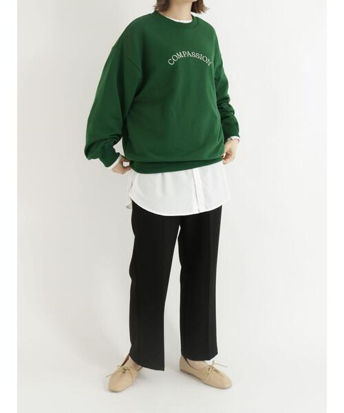 Samansa Mos2 blue（サマンサモスモスブルー）の「刺繍ロゴスウェット（Tシャツ/カットソー・レディース・ベージュ/オフホワイト/ブルー/グリーン・ﾌﾘ-）」の9枚目の写真