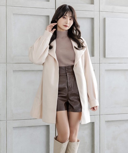 Julia Boutique(ジュリアブティック)の「パーソナルカラーボリュームスリーブニットトップス/22570(ニット/セーター・レディース・レッド/グリーン/キャメル/ライム/ラベンダー/ネイビー/パープル/マスタード/モカ/ブラック/アイボリー/サックスブルー・ONE)」の18枚目の写真