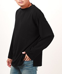 カットジョーゼットワイドモックネックロンT