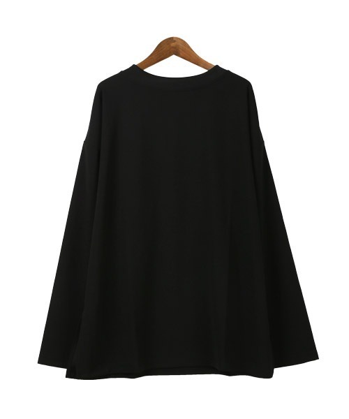 カットジョーゼットワイドモックネックロンT（Tシャツ