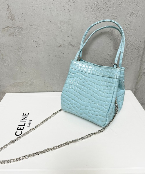 StyleSea（スタイルシー）の「フェイククロコレザーバッグ（ショルダーバッグ・レディース・ライトブルー/ライトパープル/イエロー/ブラウン/ライム・FREE）」の4枚目の写真