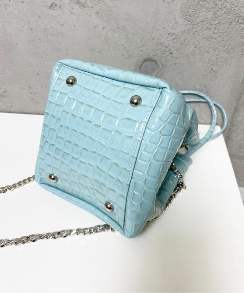 StyleSea（スタイルシー）の「フェイククロコレザーバッグ（ショルダーバッグ・レディース・ライトブルー/ライトパープル/イエロー/ブラウン/ライム・FREE）」の15枚目の写真