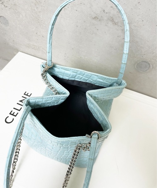 StyleSea（スタイルシー）の「フェイククロコレザーバッグ（ショルダーバッグ・レディース・ライトブルー/ライトパープル/イエロー/ブラウン/ライム・FREE）」の16枚目の写真