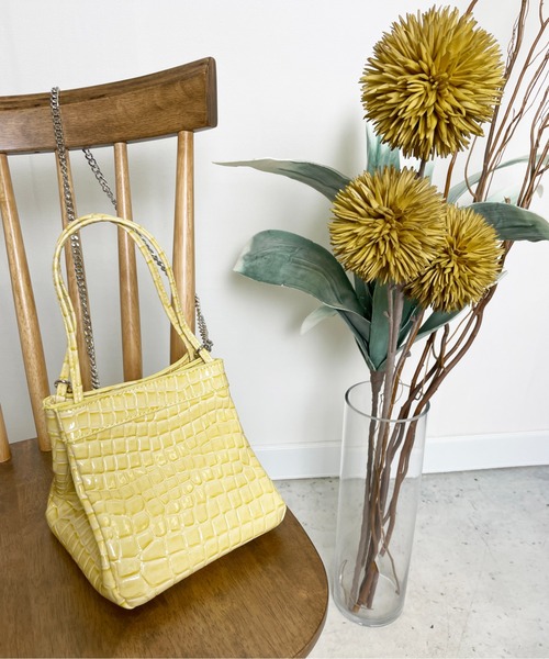 StyleSea（スタイルシー）の「フェイククロコレザーバッグ（ショルダーバッグ・レディース・ライトブルー/ライトパープル/イエロー/ブラウン/ライム・FREE）」の21枚目の写真