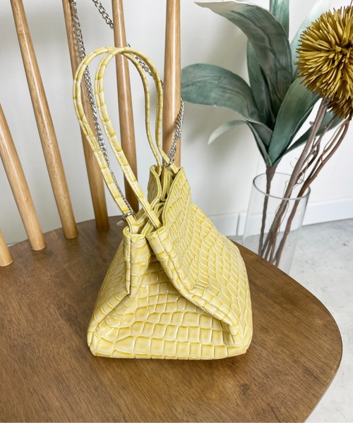 StyleSea（スタイルシー）の「フェイククロコレザーバッグ（ショルダーバッグ・レディース・ライトブルー/ライトパープル/イエロー/ブラウン/ライム・FREE）」の22枚目の写真