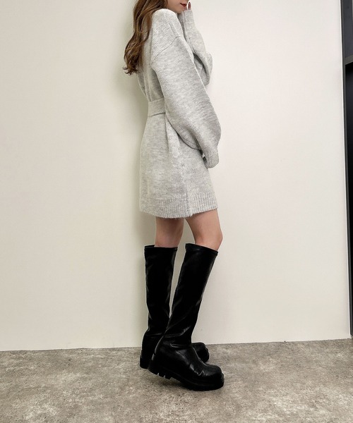 INGNI（イング）の「ふわふわモックネックニットワンピース（ワンピース・レディース・ピンク/アイボリー/グレー/パープル・M）」の10枚目の写真