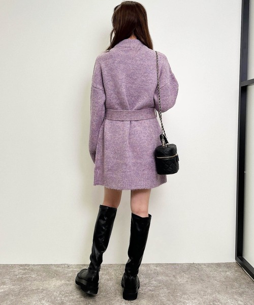 INGNI（イング）の「ふわふわモックネックニットワンピース（ワンピース・レディース・ピンク/アイボリー/グレー/パープル・M）」の14枚目の写真