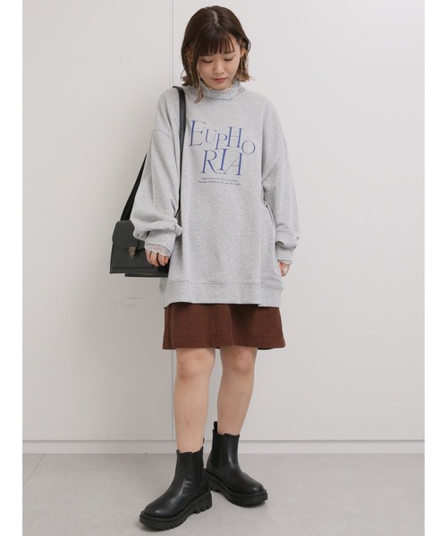 ehka sopo（エヘカソポ）の「シアーチェックハイネックカットソー（Tシャツ/カットソー・レディース・ベージュ/ピンク/グレー・ﾌﾘ-）」の16枚目の写真