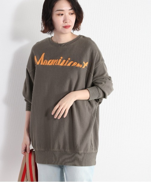 cepo（セポ）の「ヴィンテージライク ロゴビッグスウェット（Tシャツ/カットソー・レディース・チャコール/ベージュ・M）」の5枚目の写真