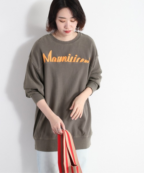 cepo（セポ）の「ヴィンテージライク ロゴビッグスウェット（Tシャツ/カットソー・レディース・チャコール/ベージュ・M）」の4枚目の写真