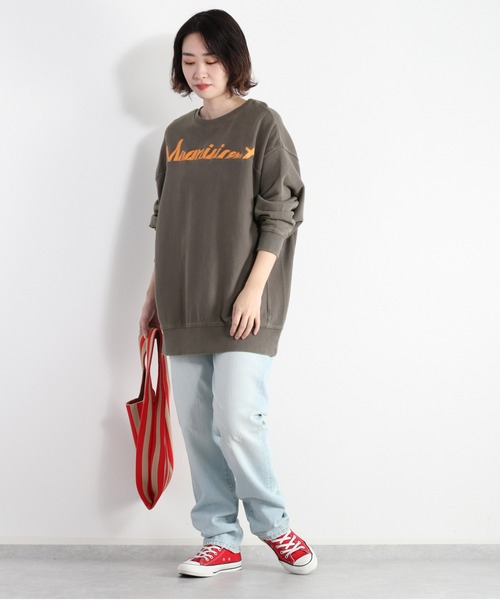 cepo（セポ）の「ヴィンテージライク ロゴビッグスウェット（Tシャツ/カットソー・レディース・チャコール/ベージュ・M）」の6枚目の写真
