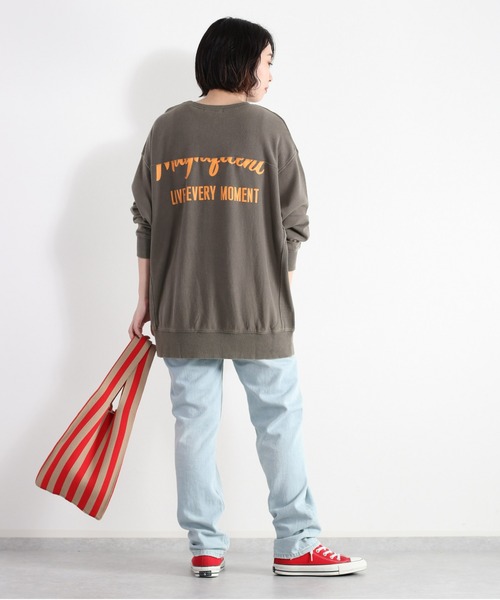 cepo（セポ）の「ヴィンテージライク ロゴビッグスウェット（Tシャツ/カットソー・レディース・チャコール/ベージュ・M）」の9枚目の写真