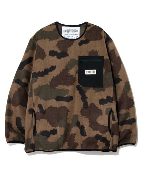 POLeR(ポーラー)の「POLeR/ポーラー CAMO FLEECE CREW(スウェット・メンズ・カモフラージュ・MEDIUM/LARGE)」の1枚目の写真
