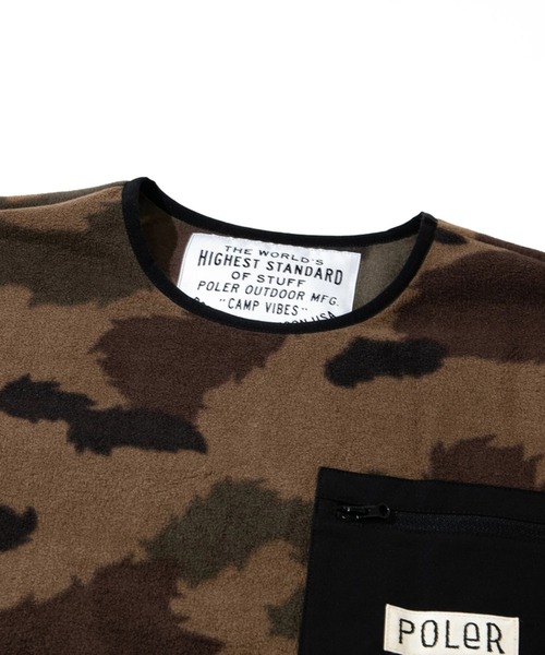 POLeR(ポーラー)の「POLeR/ポーラー CAMO FLEECE CREW(スウェット・メンズ・カモフラージュ・MEDIUM/LARGE)」の2枚目の写真