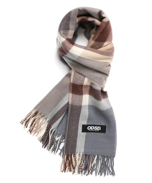 ニットチェックのマフラー女は秋と冬にはパタパタと厚みqc ODD STUDIO(オッドスタジオ)/Basic Knit Check Muffler