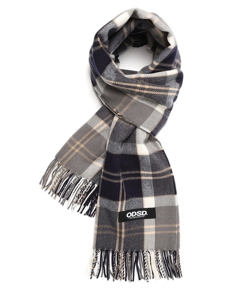 OUAT　OFFICE SCARF　マフラー　ネイビー ODD STUDIO(オッドスタジオ)/Basic Knit Check Muffler